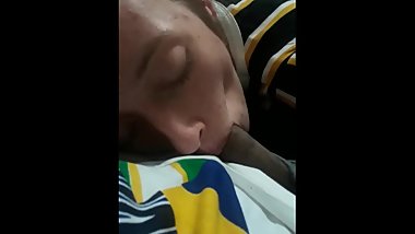 She was being lazy while eating my dick