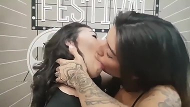 Intense deep kissing lesbian