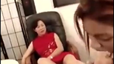 Lesbian boss feet worship